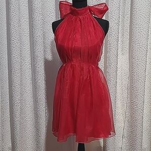 ZARA - Shifon fusia halter dress.